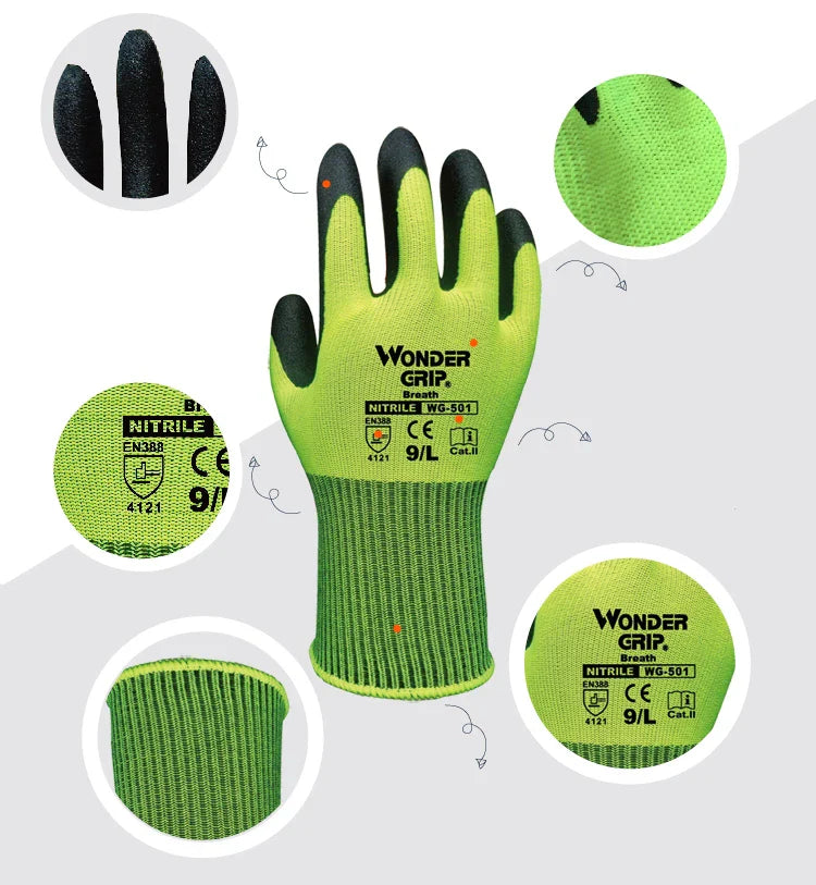Lisslune | Work Gloves with Wonder Grip – Non-Slip Gloves for Gardening and Craftsmanship