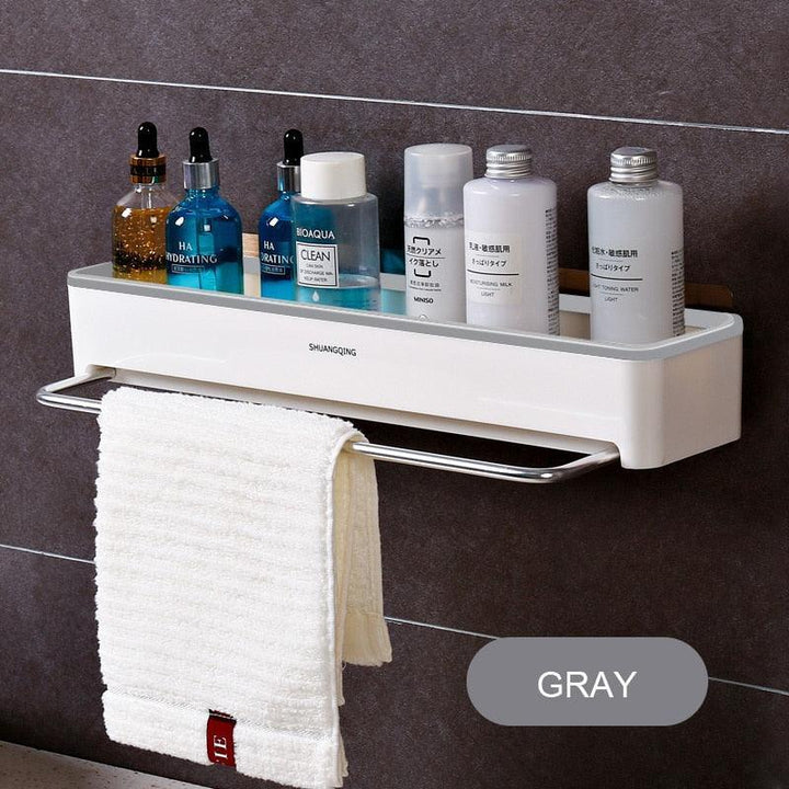 Lisslune | Bathroom wall organizer with towel holder and hanging rail