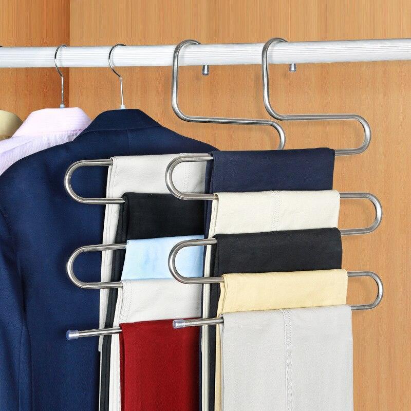 Lisslune | 5-Layer Stainless Steel Pants Hanger for Improved Closet Organization