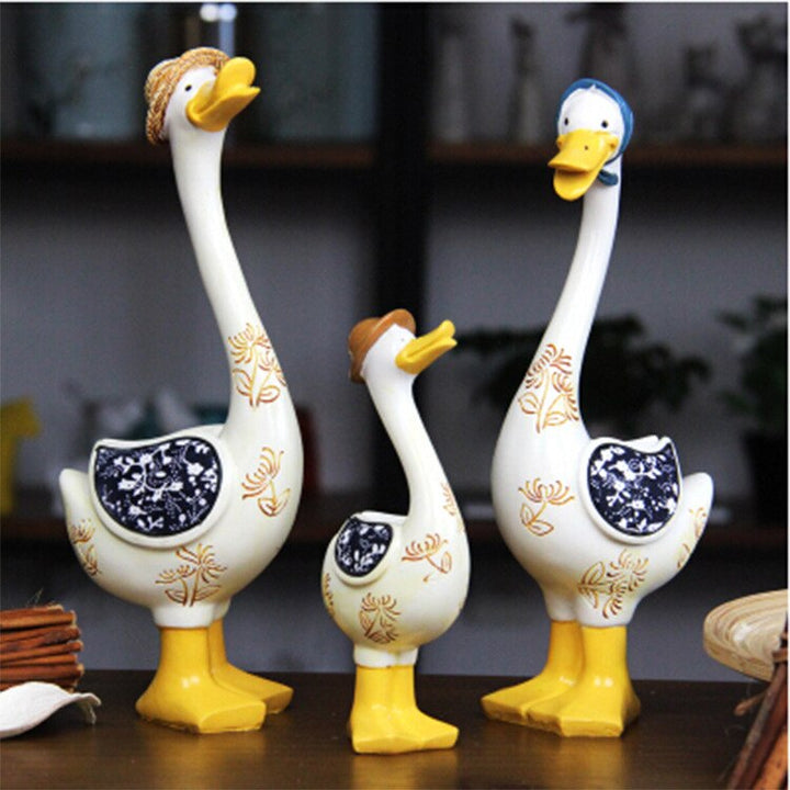 Lisslune | 3Pcs Resin American Style Duck Table Decor