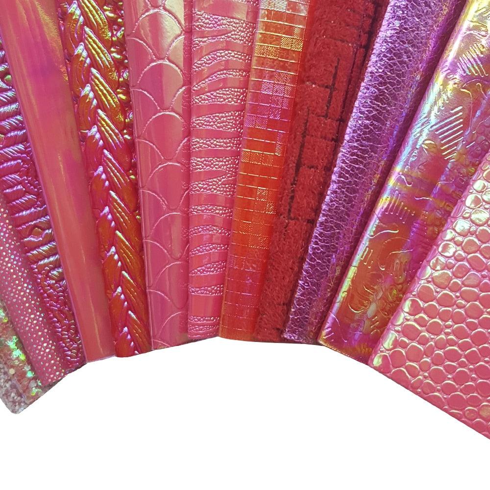 Lisslune | Shiny Red Chunky Glitter Craft Fabric Sheets - A4 Size for DIY Projects