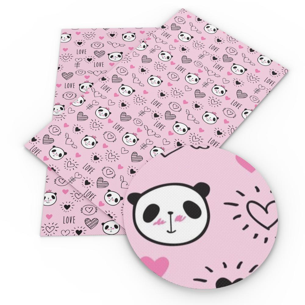 Lisslune | Panda Pattern Faux Leather Craft Sheet for Creative Projects