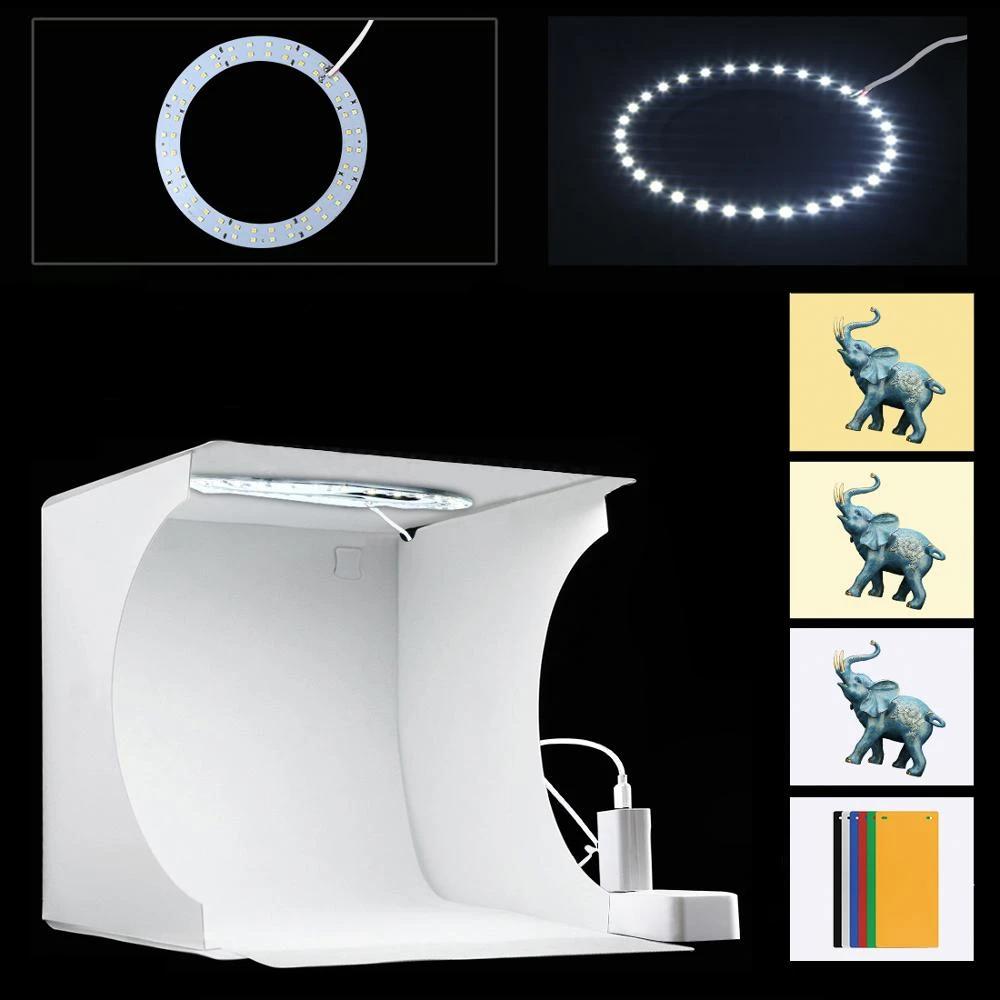 Lisslune | Mini Photo Studio "LumiCube" with LED lighting and 6 backgrounds