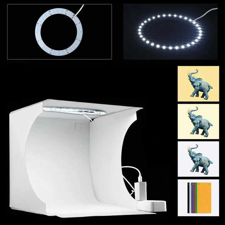 Lisslune | Mini Photo Studio "LumiCube" with LED lighting and 6 backgrounds