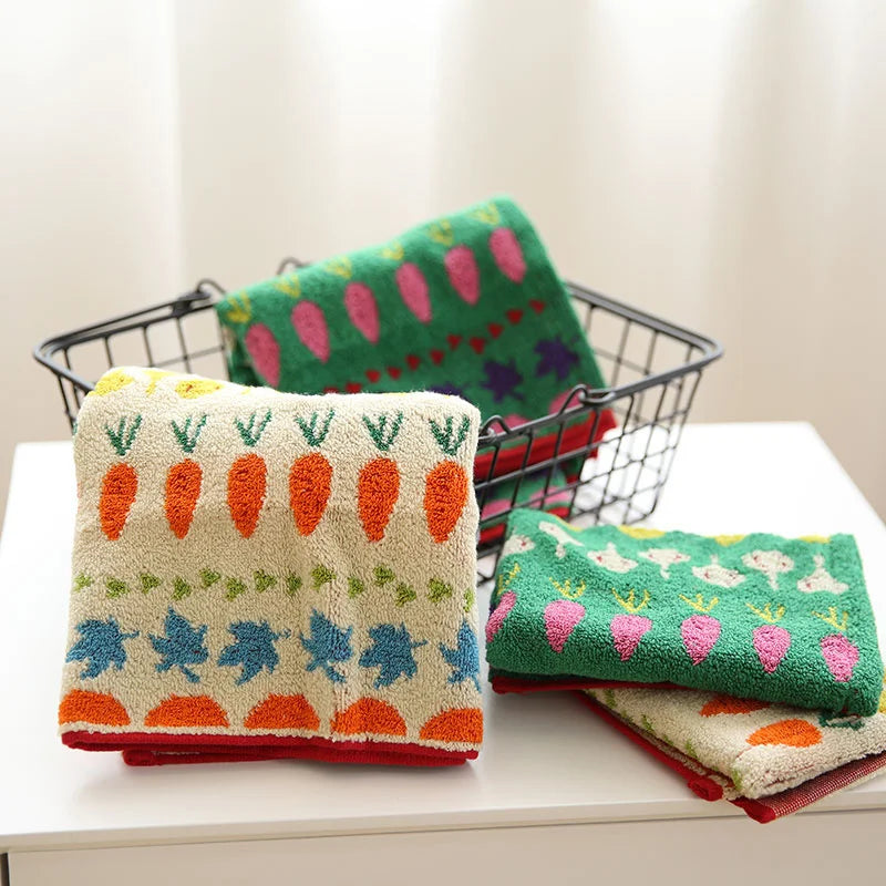 Rynx | Japanese pure cotton towels cute vegetables super absorbent towel thick soft skin-friendly bath towel for children & adults