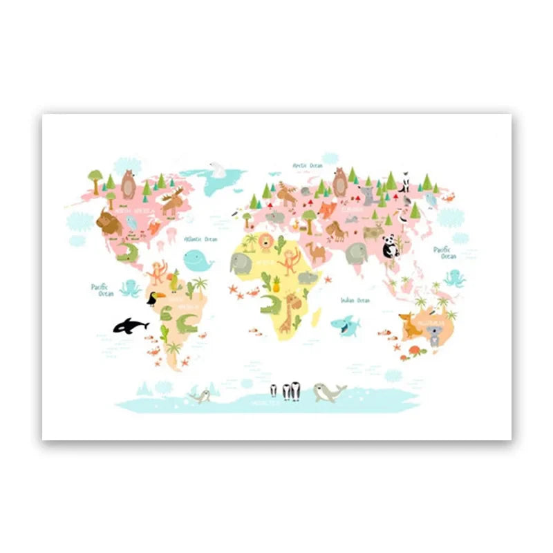 Lisslune | World map canvas poster