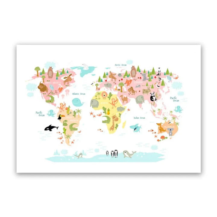 Lisslune | World map canvas poster