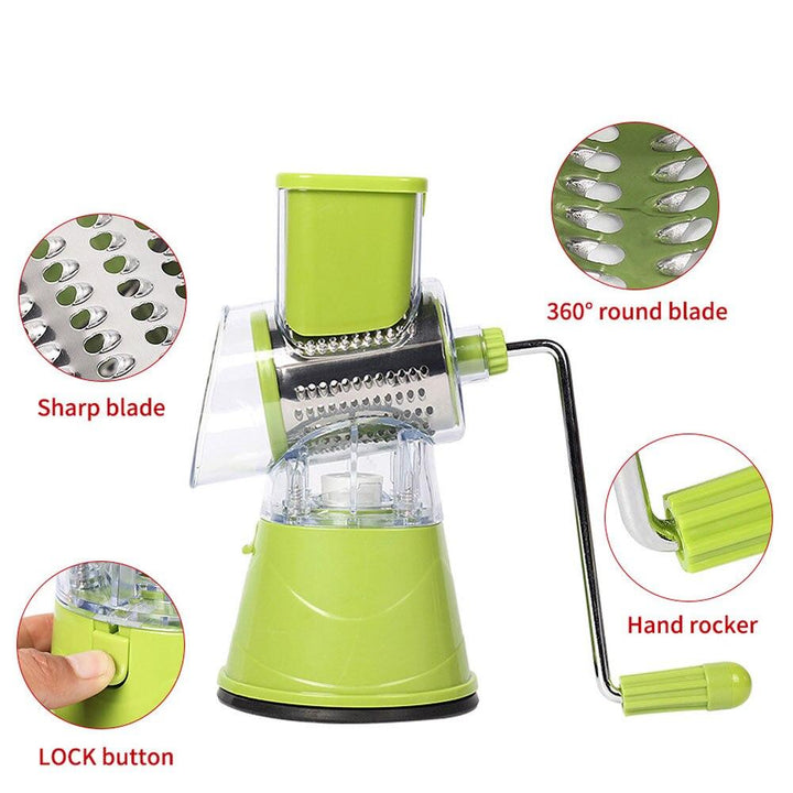 Lisslune | Hand-crank vegetable slicer with 3 attachments