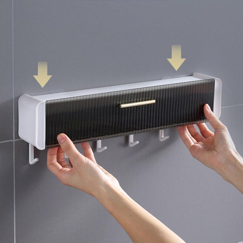 Lisslune | Versatile kitchen and bathroom shelf with drawer and hooks