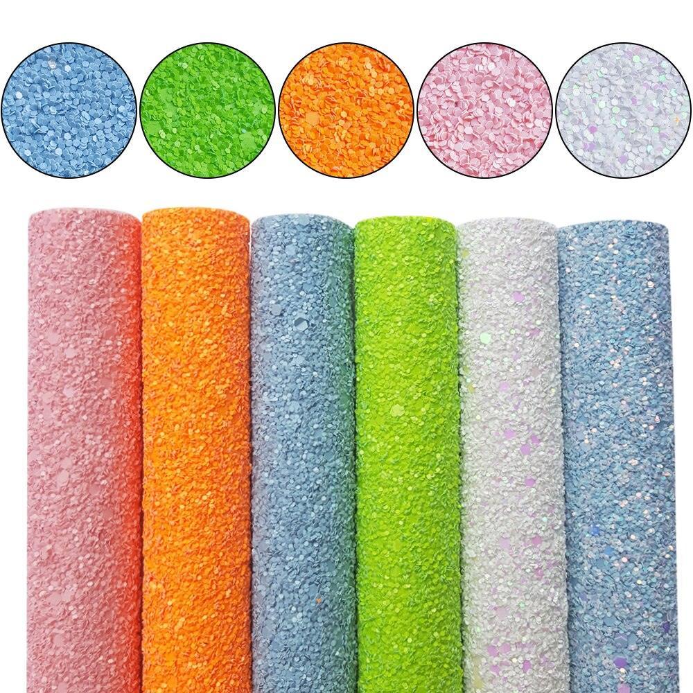 Lisslune | Rainbow Sparkle Synthetic Leather Craft Sheets for Creative Projects