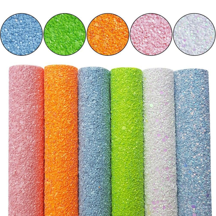 Lisslune | Rainbow Sparkle Synthetic Leather Craft Sheets for Creative Projects