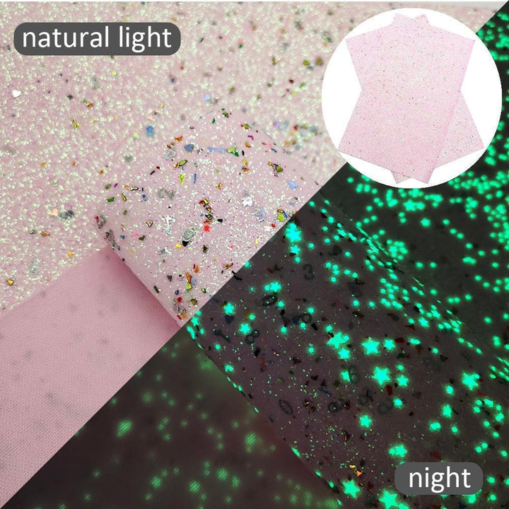 Lisslune | Luminous Sparkle Chunky Glitter Synthetic Leather Fabric - Crafting Magic