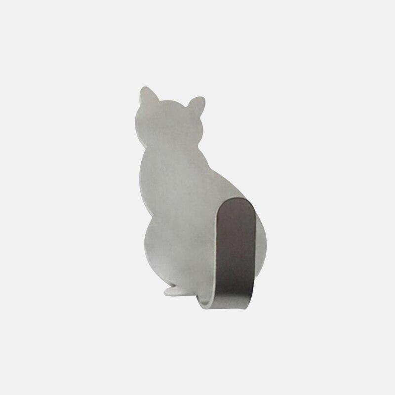 Lisslune | 2 self-adhesive cat wall hooks made of stainless steel