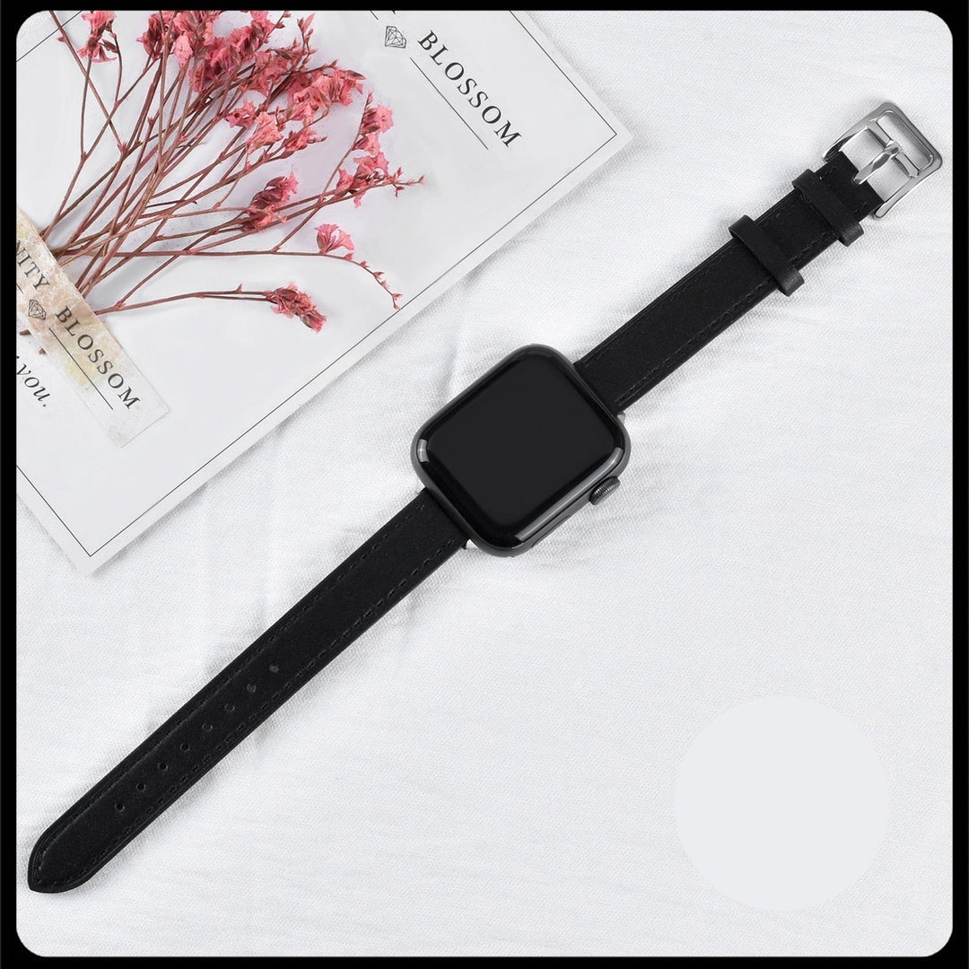 Lisslune | Leather strap for Apple Watch 42mm 38mm Series 3 4 5 6 SE 7 41MM 45MM