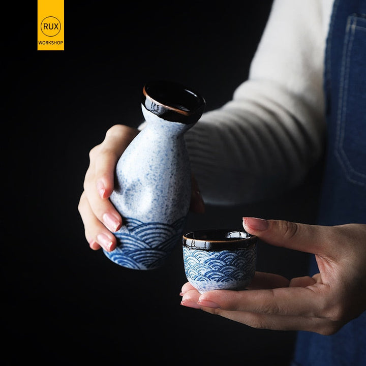 Lisslune | Sake wine in Japanese style, warm Chinese wine set, home ceramic sake wine set for ladies