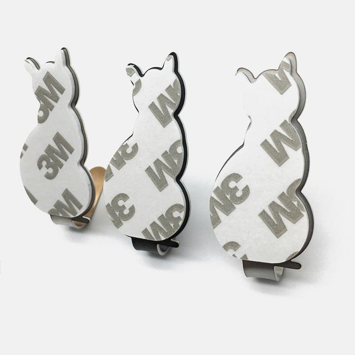 Lisslune | 2 self-adhesive cat wall hooks made of stainless steel