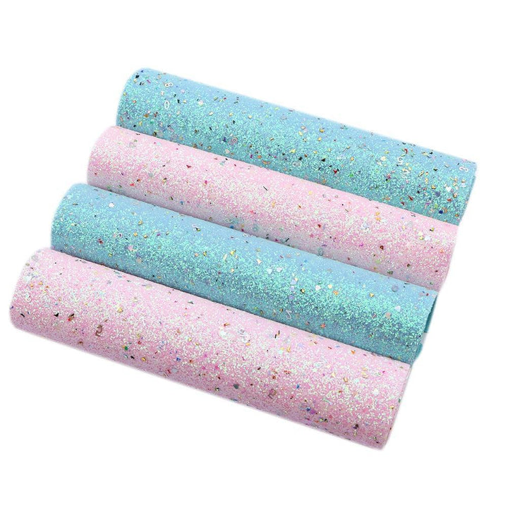 Lisslune | Luminous Sparkle Chunky Glitter Synthetic Leather Fabric - Crafting Magic