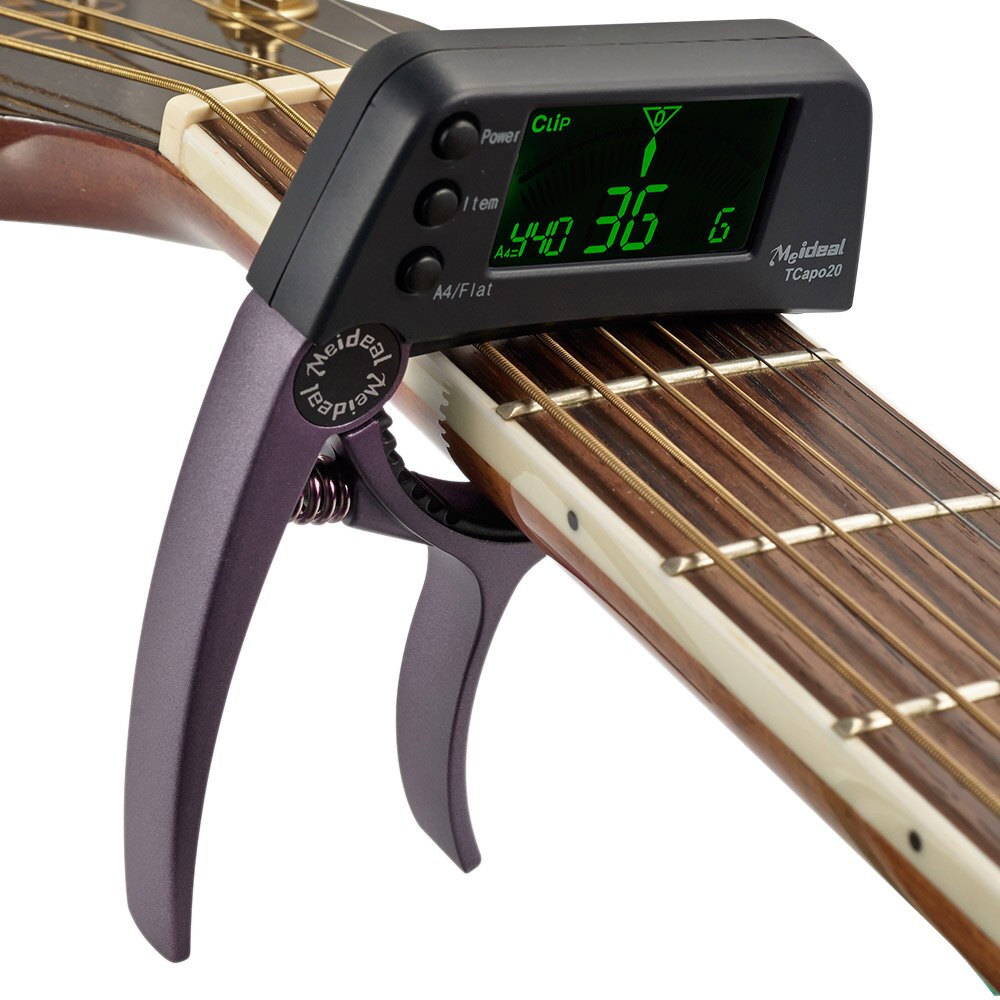 Lisslune | Capo & Tuner "TuneGrip" – 2-in-1 Guitar accessory with LCD screen