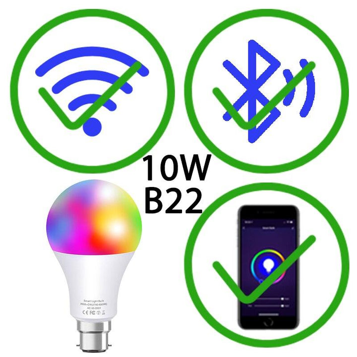 Lisslune | Smart Wifi Bluetooth LED Lamp RGB+ Lamp B22 E27