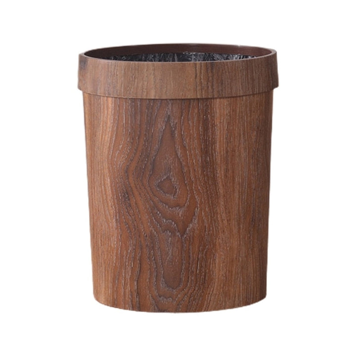 Lisslune | Elegant Retro Wood Grain Trash Can