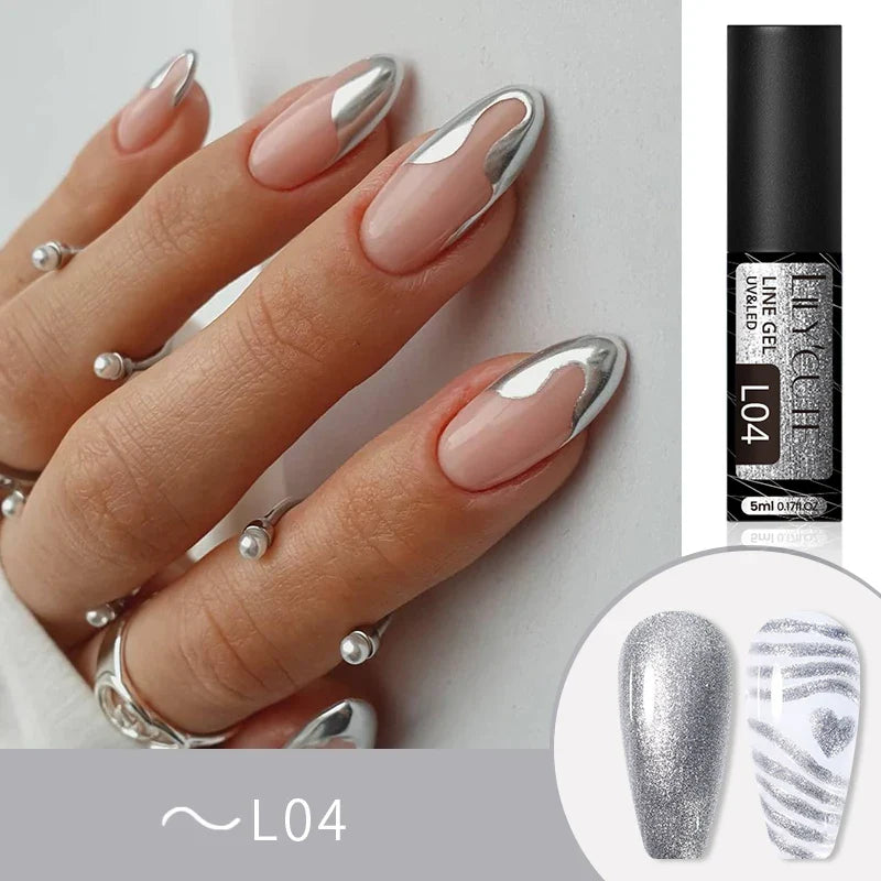 Rynx |5ML Aurora Cat Magnetic Liner Gel Nail Polish Sparkling Paint Gel Nail Polish Semi Permanent UV Gel Lines French Nail Art