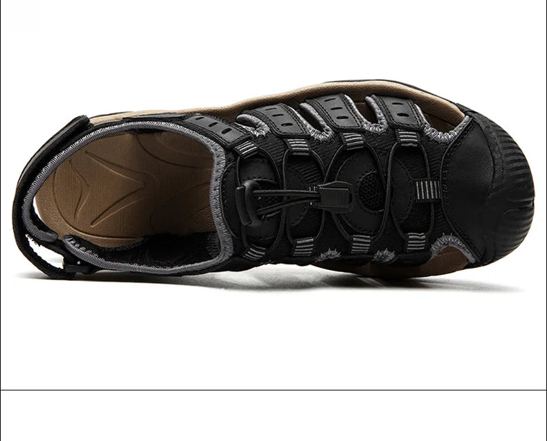 Lisslune | Summer Men's Outdoor Sandals Beach Shoes Genuine Leather Trekking Hiking