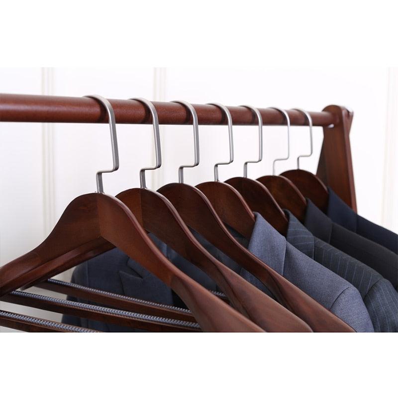 Lisslune | Elegant Botanica Lotus Wood Suit Hanger Collection with Wide Shoulders and Non-Slip Rod