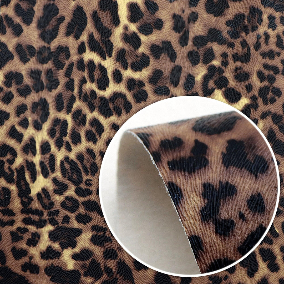 Lisslune | Chic Leopard Print Synthetic Leather Craft Kit - Essential DIY Materials