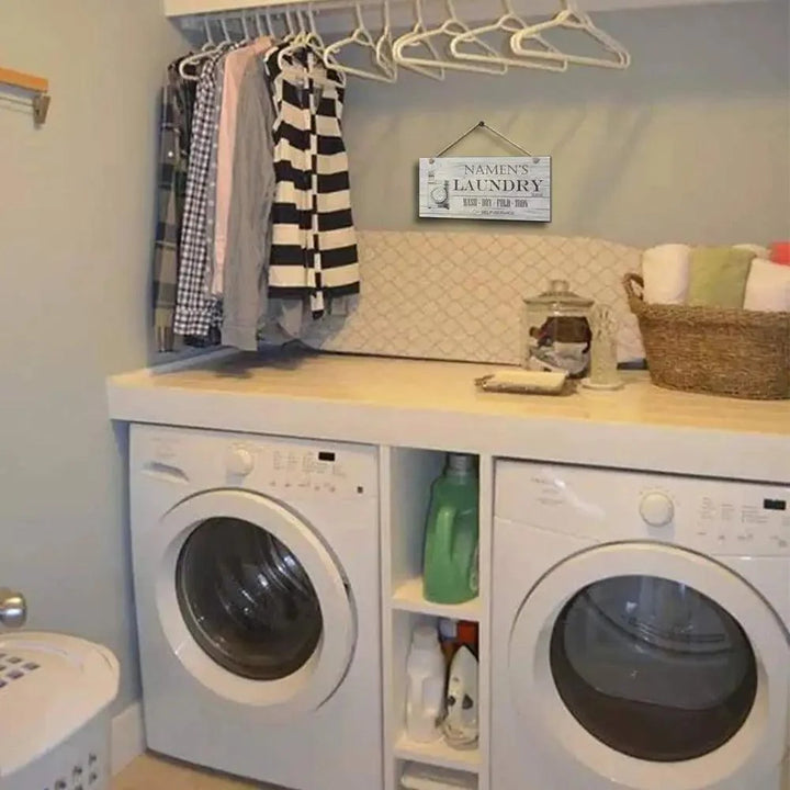 Lisslune | Retro Wooden Laundry Sign for Charming Home Decor