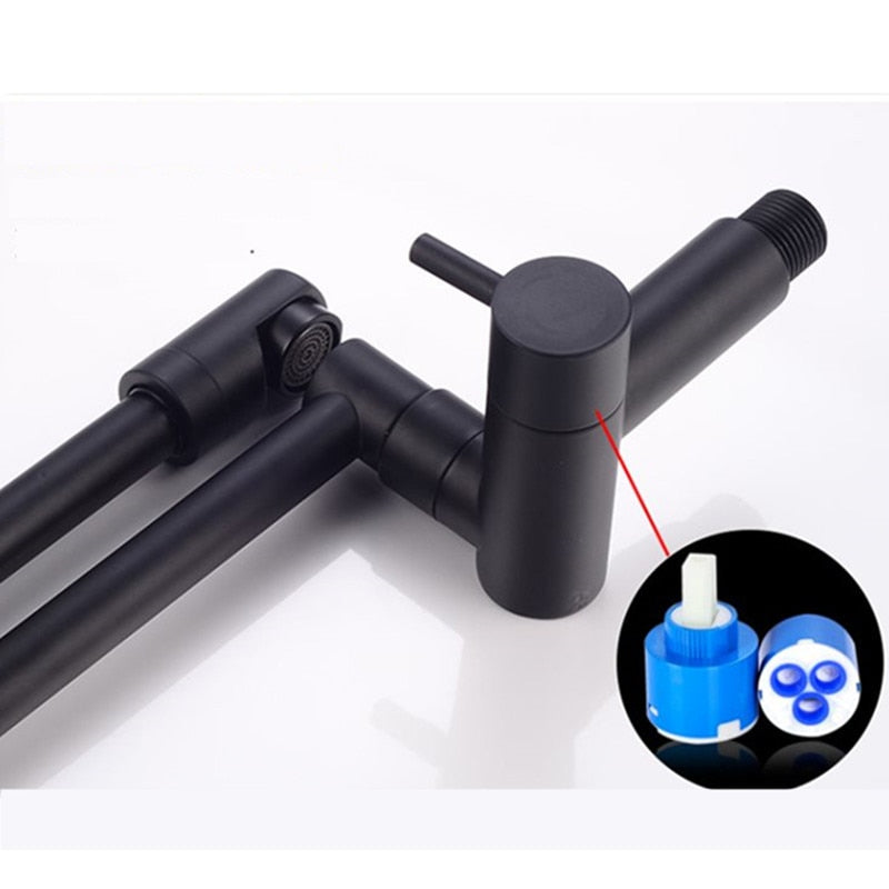 Lisslune | Wall-Mounted Folding Chrome Pot Filler Faucet