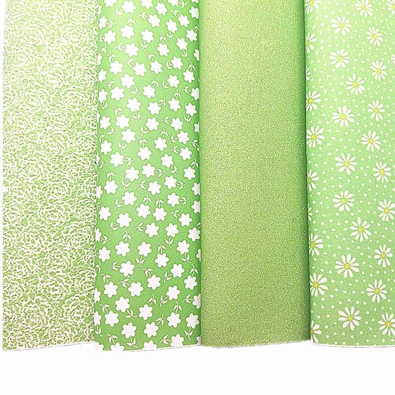 Lisslune | Glittering Floral Synthetic Leather Craft Sheets - Exquisite Rose and Daisy Patterns