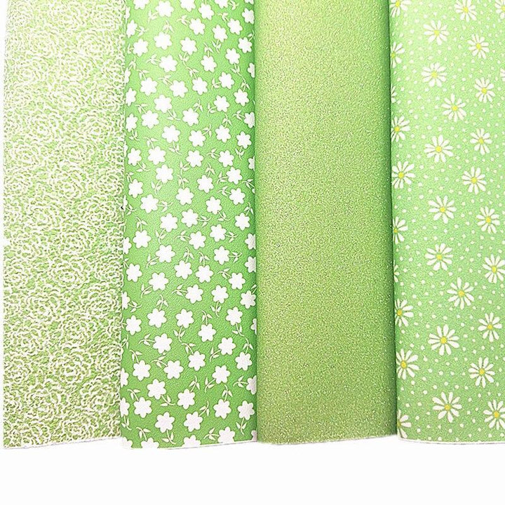 Lisslune | Glittering Floral Synthetic Leather Craft Sheets - Exquisite Rose and Daisy Patterns