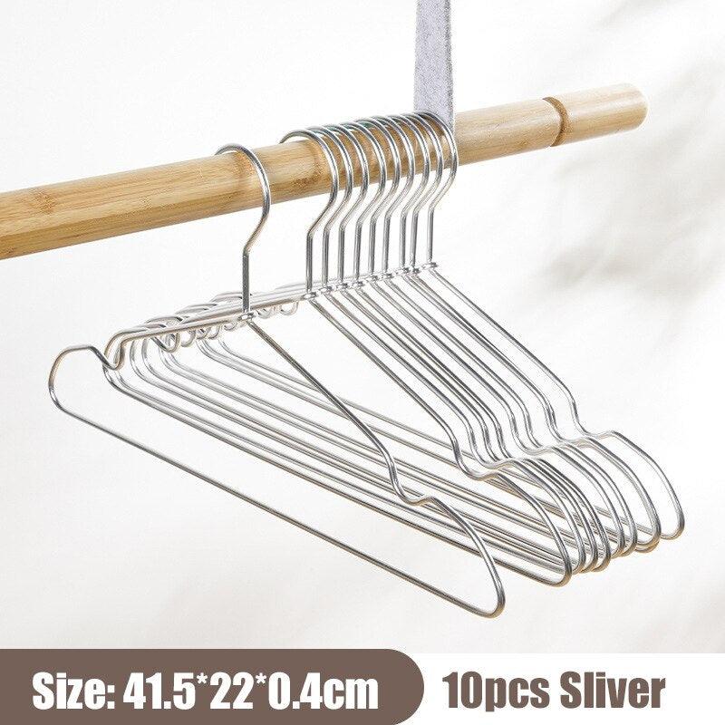 Lisslune | Elegant Metal Hanger Collection - 10-piece Set for Optimal Closet Management