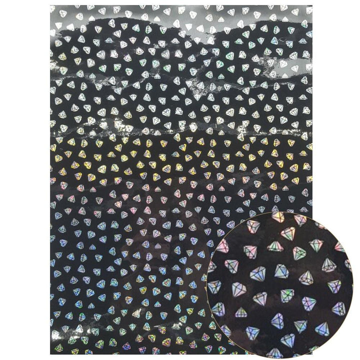 Lisslune | Sparkling Black Synthetic Leather Craft Set - Essential DIY Supplies