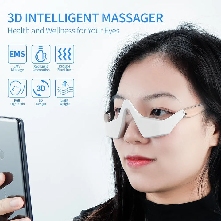 Lisslune | GlowEyes | 3D Eye Massager | Electric | Anti-Wrinkle | Infrared | LED Photon Therapy