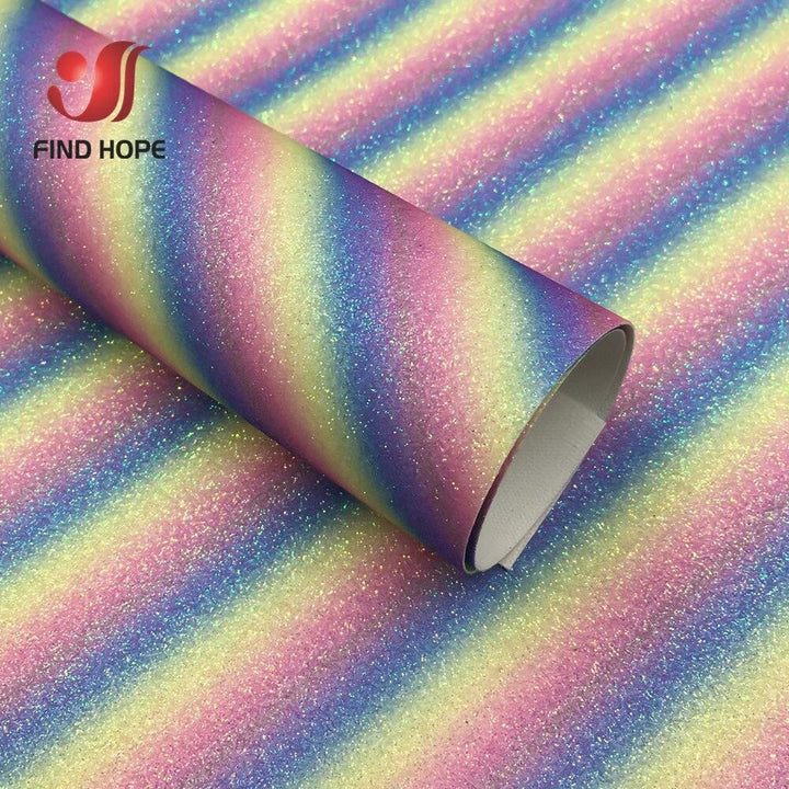 Lisslune | Iridescent Rainbow Sparkle Fabric Sheets - Perfect for Creative Do-It-Yourself Projects