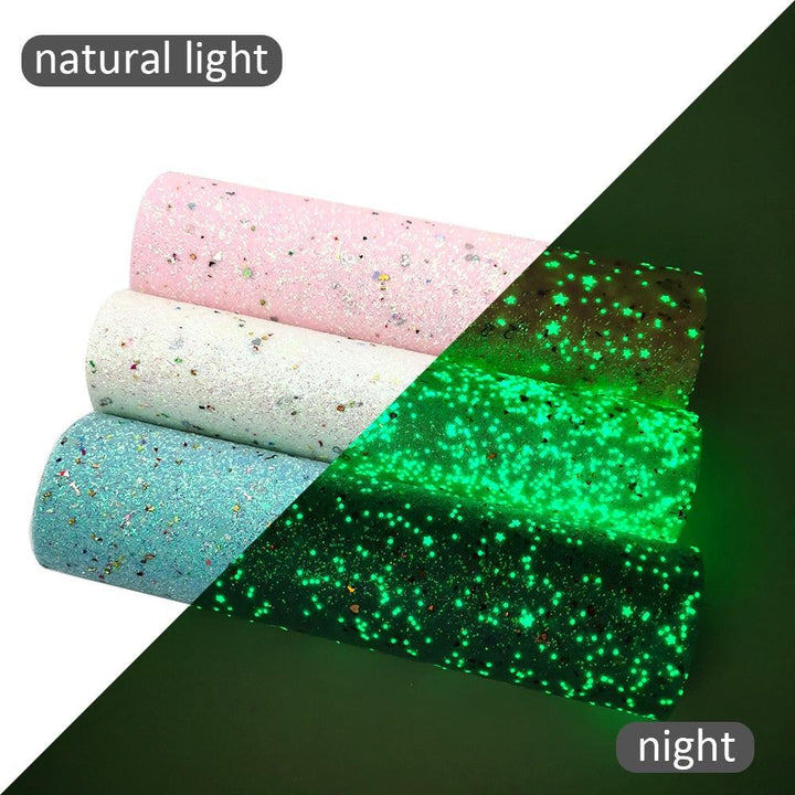 Lisslune | Luminous Sparkle Chunky Glitter Synthetic Leather Fabric - Crafting Magic