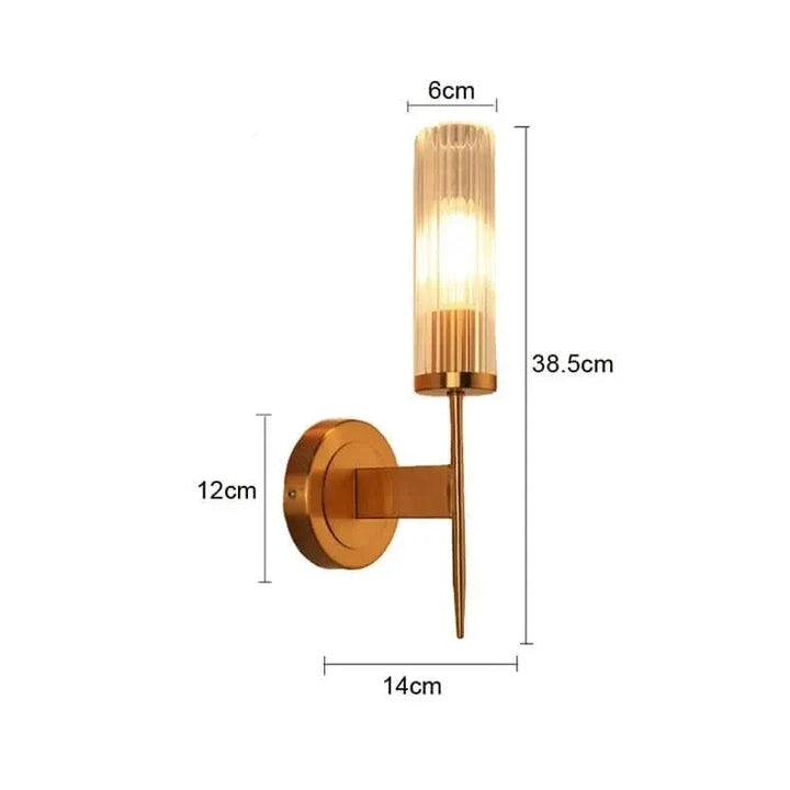 Lisslune | Stainless Steel Wall Lamp with Glass Shade