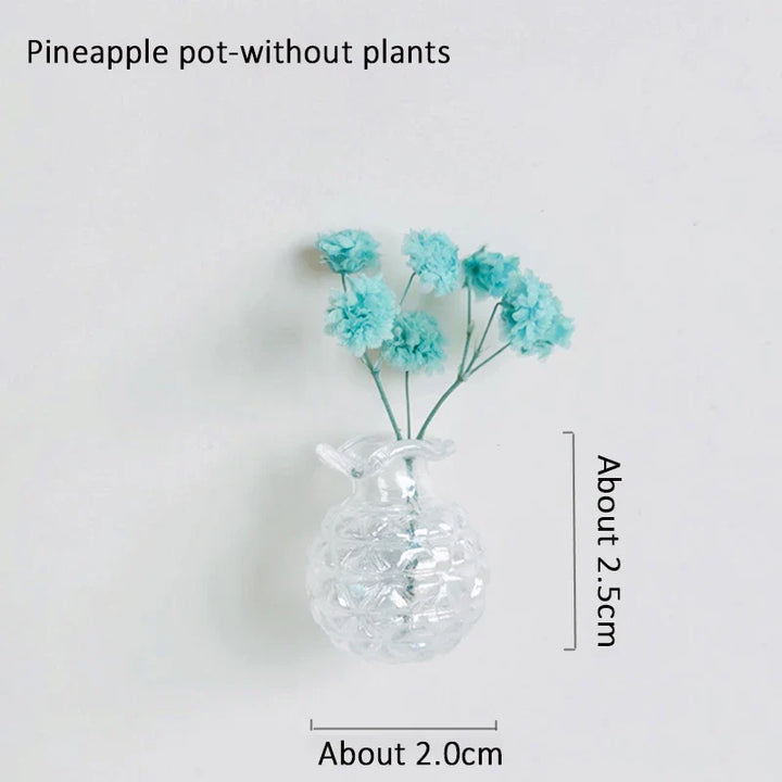 Rynx | Mini Ceramics Vase Refrigerator Magnet DIY Porcelain Vase Refrigerator Magnet Message Sticker Flower s Green Plant Kitchen Gift Decor