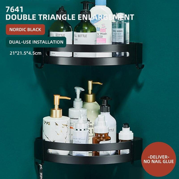 Lisslune | Stylish Wall-Mounted Bathroom Organizer in Premium Space Aluminum: A Luxury Storage Solution
