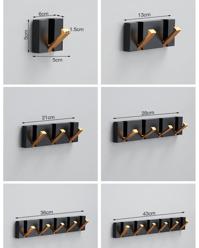 Lisslune | Modern Black Gold Compact Folding Towel Holder