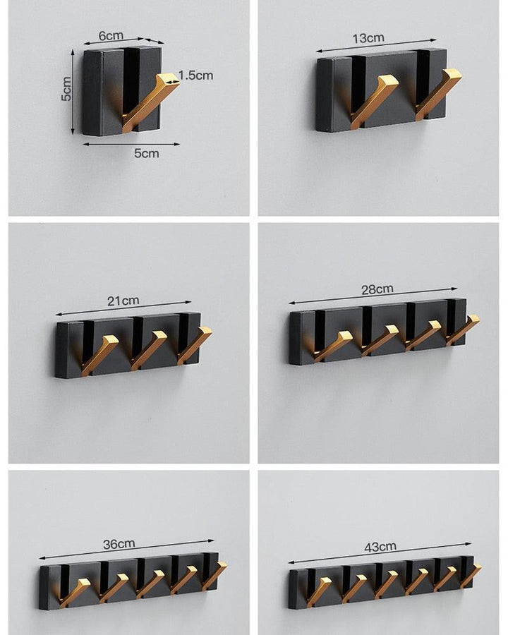 Lisslune | Modern Black Gold Compact Folding Towel Holder