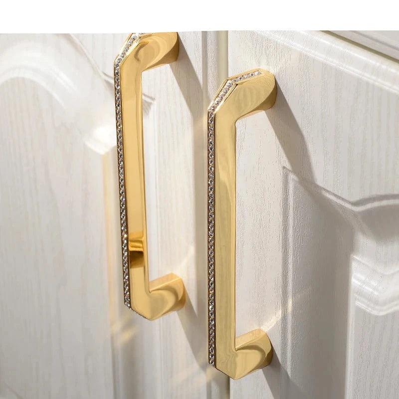 Lisslune | Luxurious Gold and Crystal Cabinet Handles - Exquisite Design and Lasting Quality