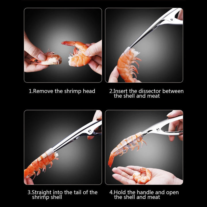 Lisslune | 2Pcs Stainless Steel Shrimp Peeler Set