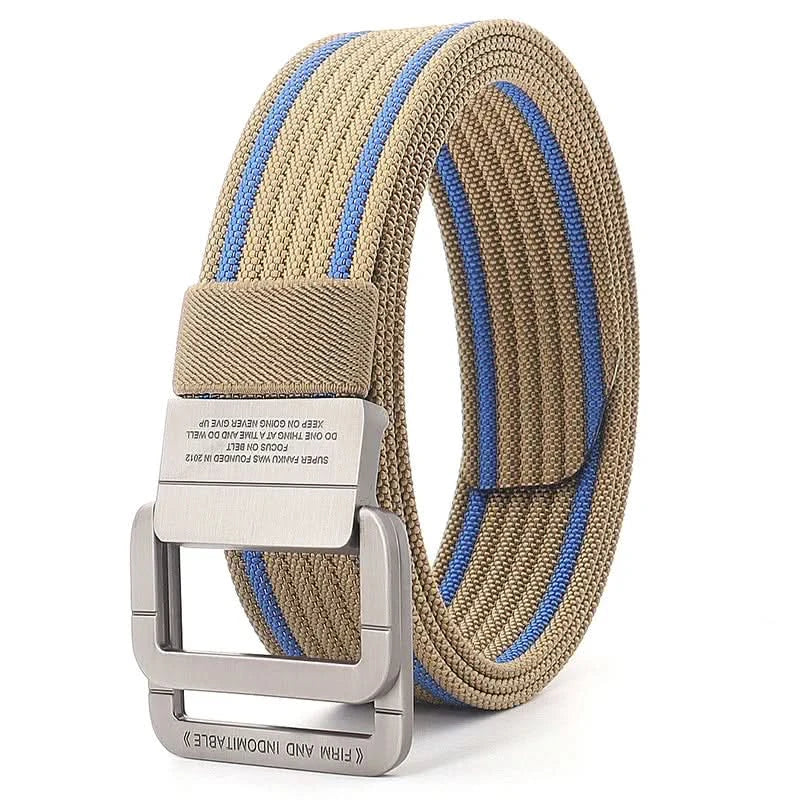 Lisslune | Unisex Canvas Belt – Double Metal Ring Buckle, Adjustable