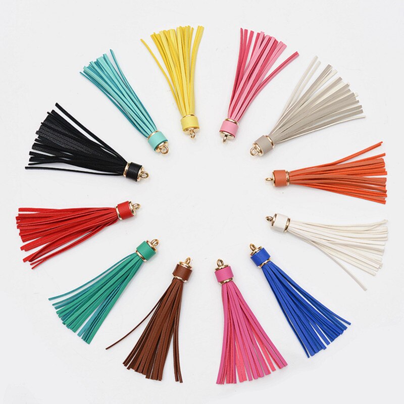 Lisslune | Vibrant 5-piece Synthetic Leather Tassel Fringe Set for Creative Jewelry and Craft Projects