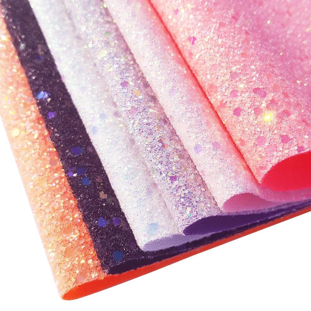 Lisslune | Festive Chunky Glitter Synthetic Leather Bow for Christmas Crafts