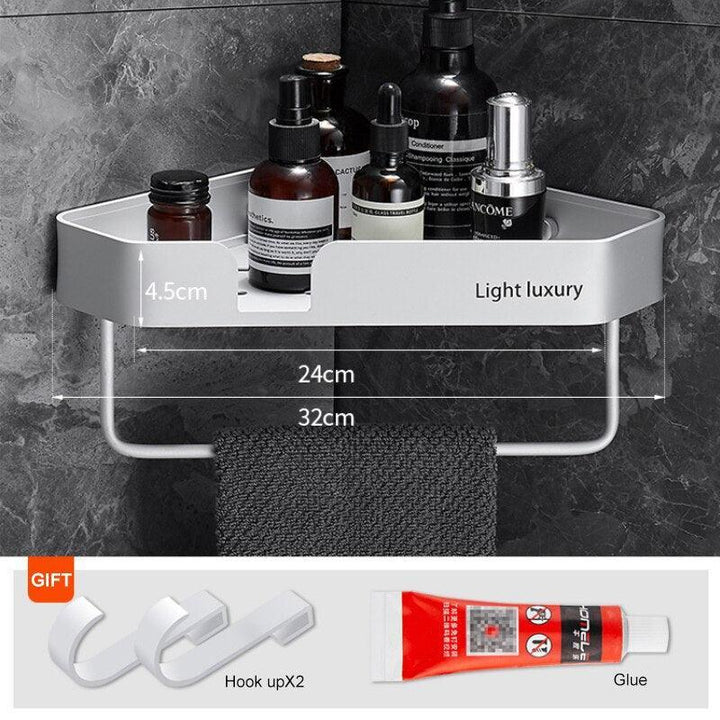 Lisslune | Stylish Rustproof Aluminum Bathroom Caddy with Overlaid Water Drain