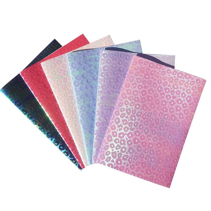 Lisslune | Colorful Leopard Print Synthetic Leather Craft Sheets - DIY Creativity Kit, 22*30CM