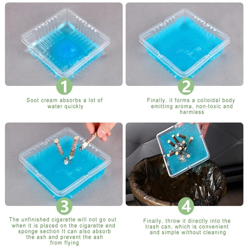 Lisslune | Disposable Practical Ashtray Odor Removal Clean Air Sand Gel